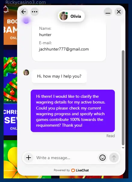 Live Support Interface