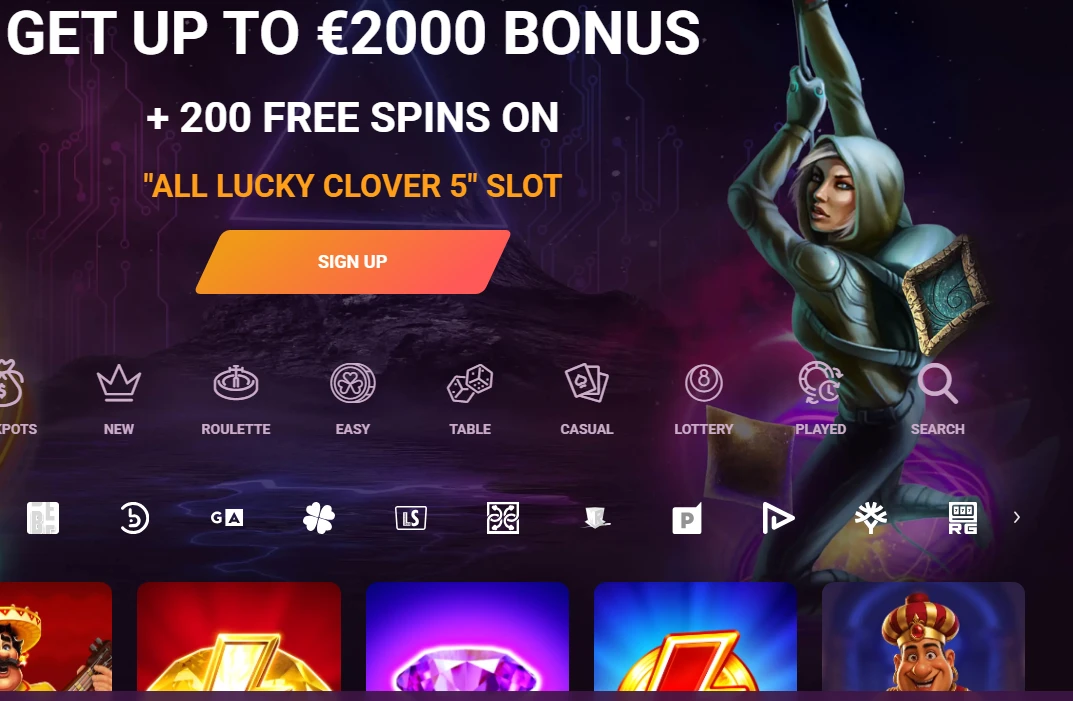 RickyCasino registration and login banner